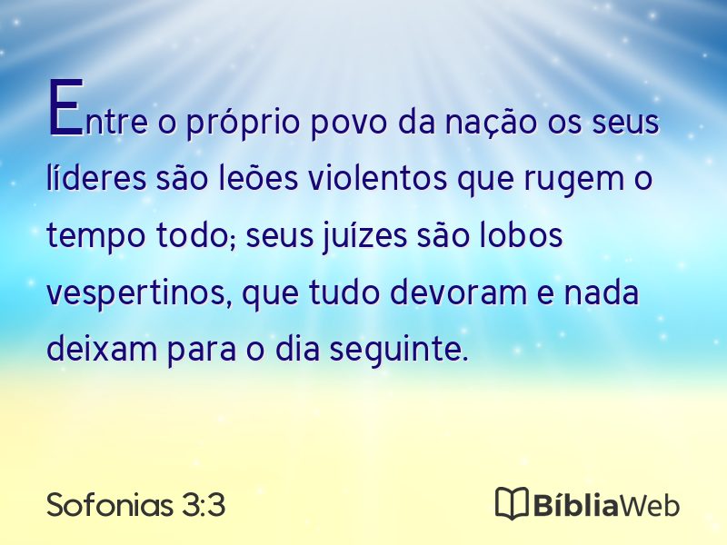 Sofonias 3:3 em imagem para compartilhar