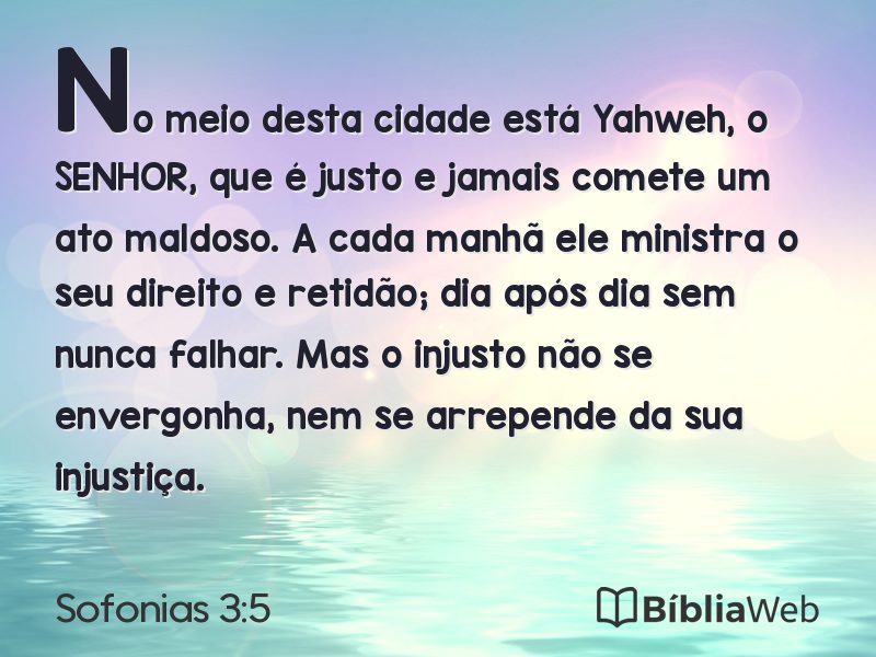 Sofonias 3:5 em imagem para compartilhar