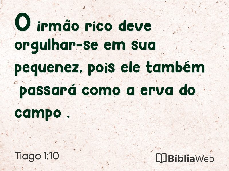 Tiago 1:10 em imagem para compartilhar
