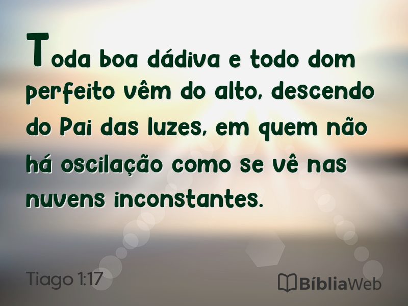 Tiago 1:17 em imagem para compartilhar