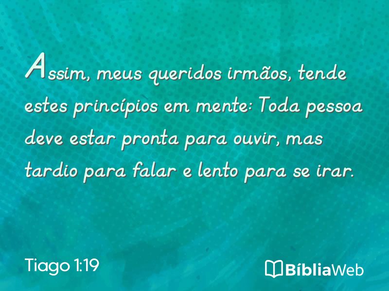 Tiago 1:19 em imagem para compartilhar