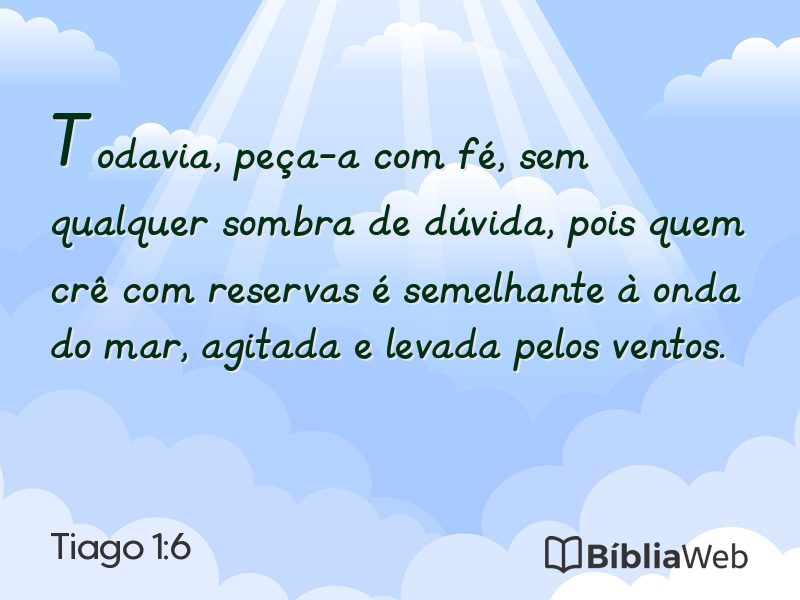 Tiago 1:6 em imagem para compartilhar