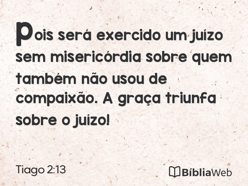 Tiago 2:13 em imagem para compartilhar