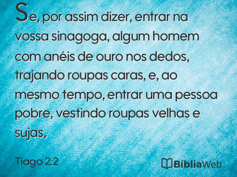 Tiago 2:2 em imagem para compartilhar