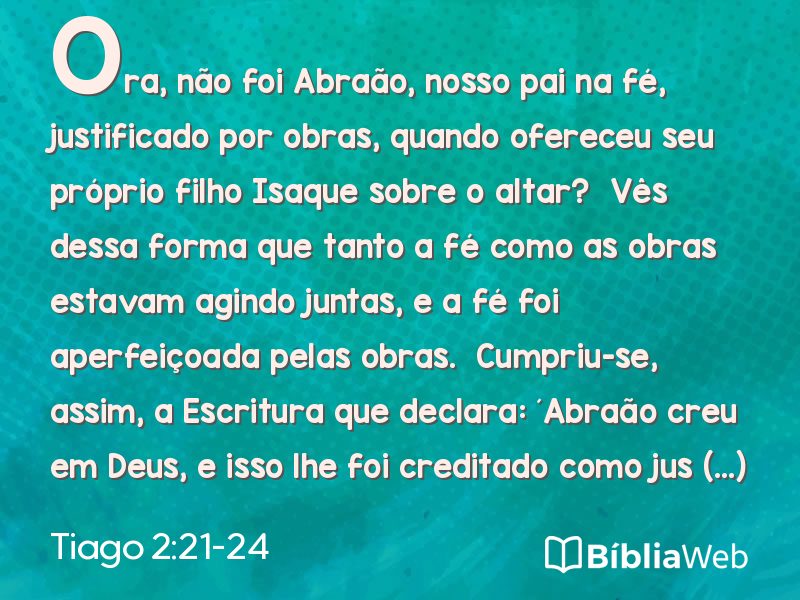 Tiago 2:21-24 em imagem para compartilhar