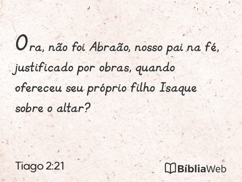 Tiago 2:21 em imagem para compartilhar