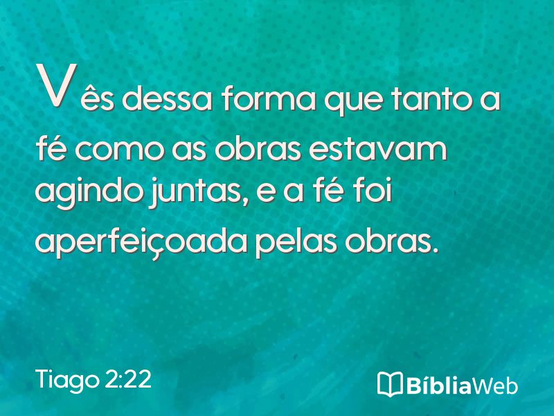 Tiago 2:22 em imagem para compartilhar