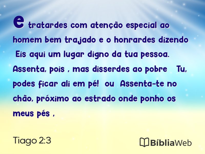 Tiago 2:3 em imagem para compartilhar