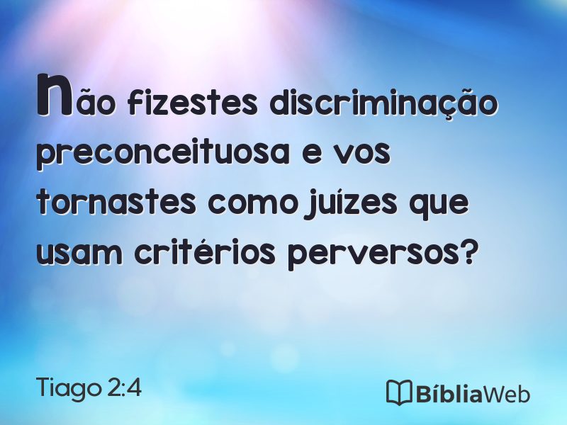 Tiago 2:4 em imagem para compartilhar