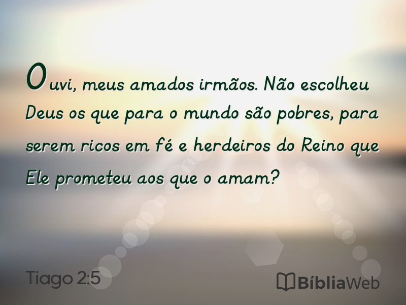 Tiago 2:5 em imagem para compartilhar