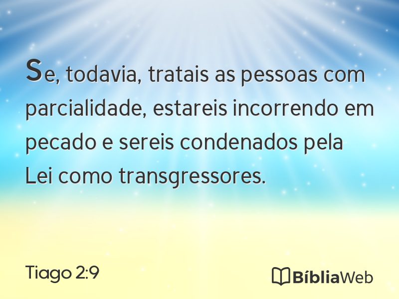 Tiago 2:9 em imagem para compartilhar