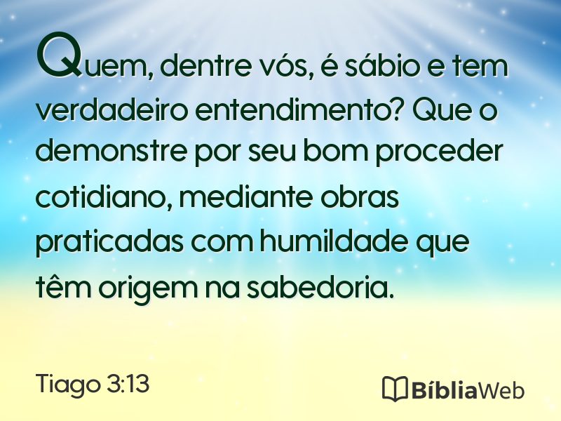 Tiago 3:13 em imagem para compartilhar