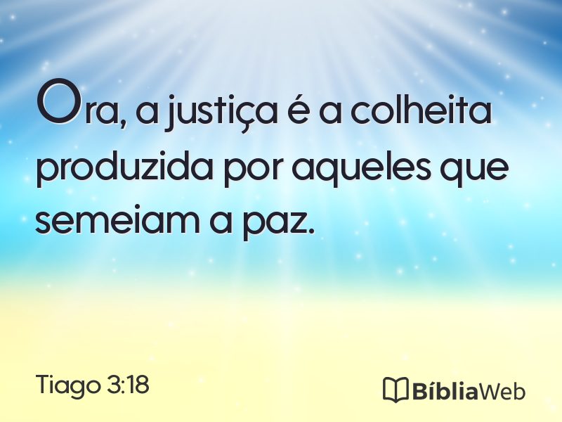 Tiago 3:18 em imagem para compartilhar