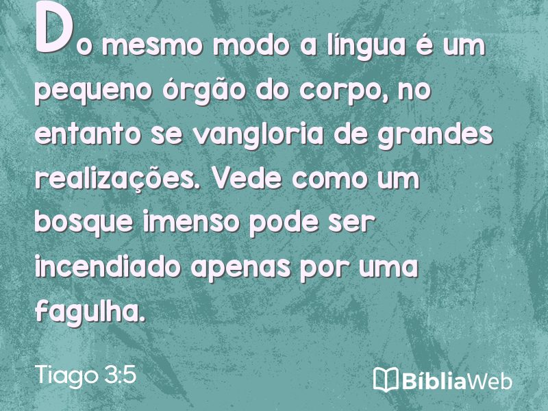 Tiago 3:5 em imagem para compartilhar