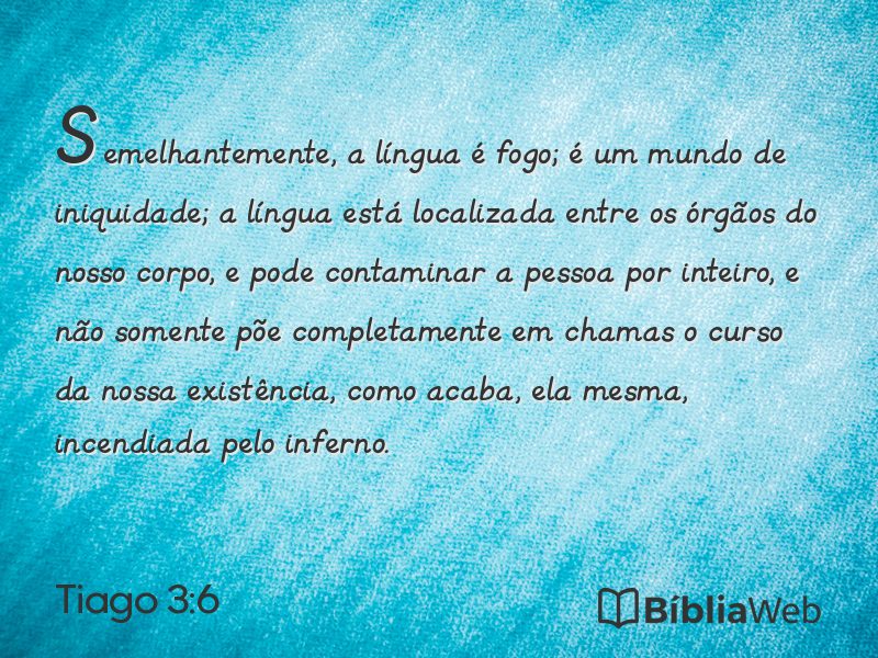 Tiago 3:6 em imagem para compartilhar