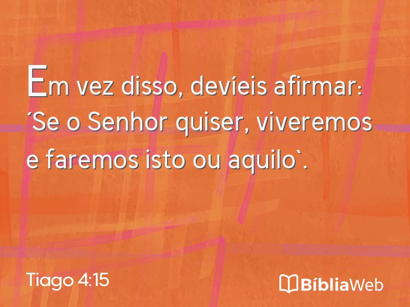 Tiago 4:15 em imagem para compartilhar