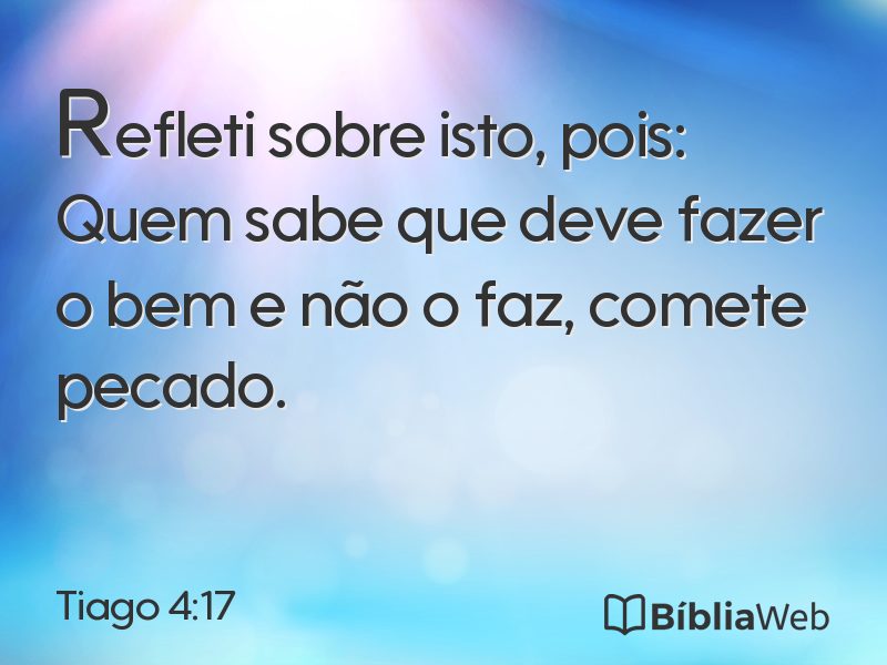 Tiago 4:17 em imagem para compartilhar