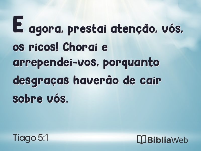 Tiago 5:1 em imagem para compartilhar