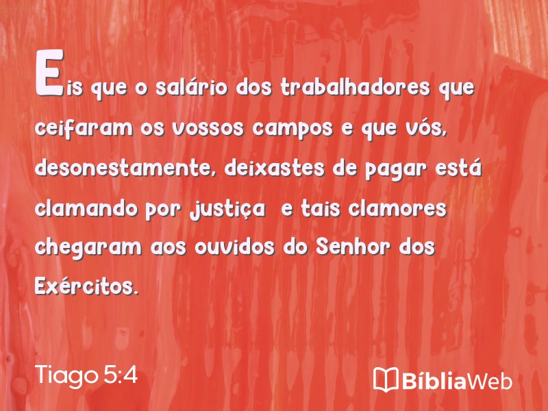 Tiago 5:4 em imagem para compartilhar