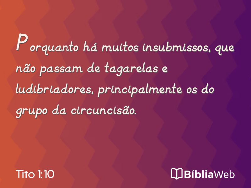 Tito 1:10 em imagem para compartilhar