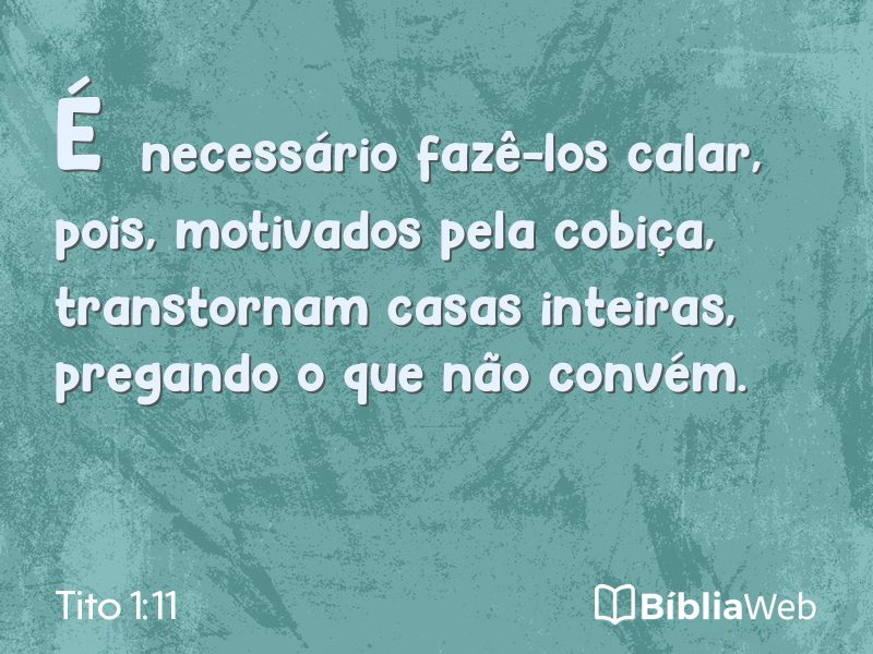 Tito 1:11 em imagem para compartilhar