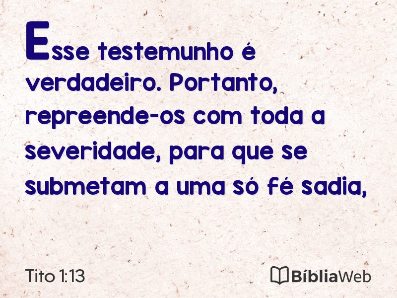 Tito 1:13 em imagem para compartilhar