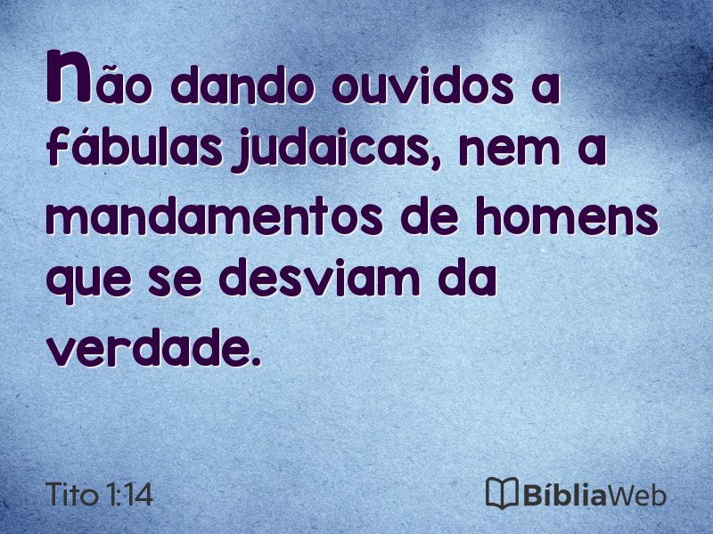 Tito 1:14 em imagem para compartilhar