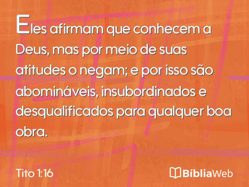 Tito 1:16 em imagem para compartilhar