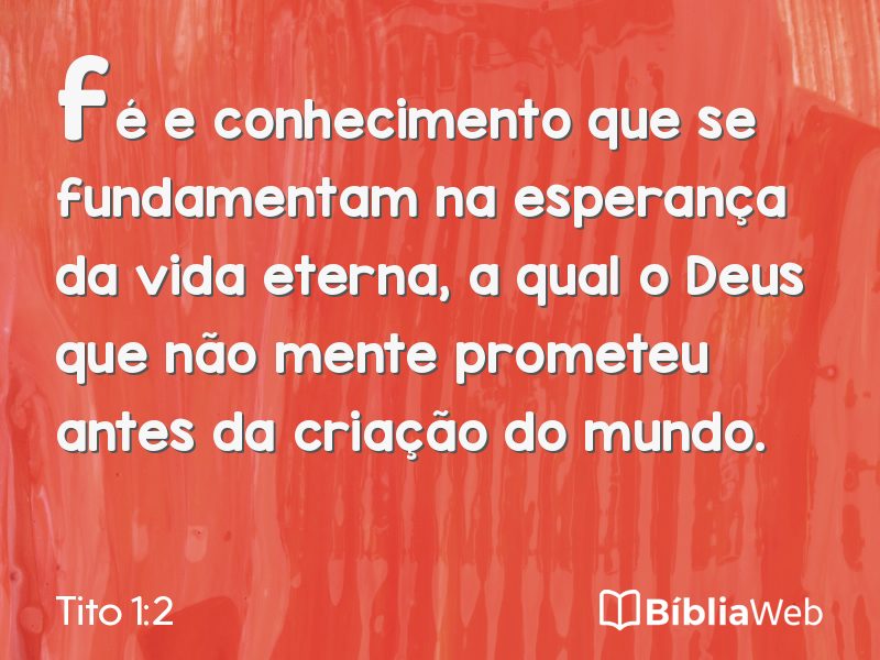 Tito 1:2 em imagem para compartilhar
