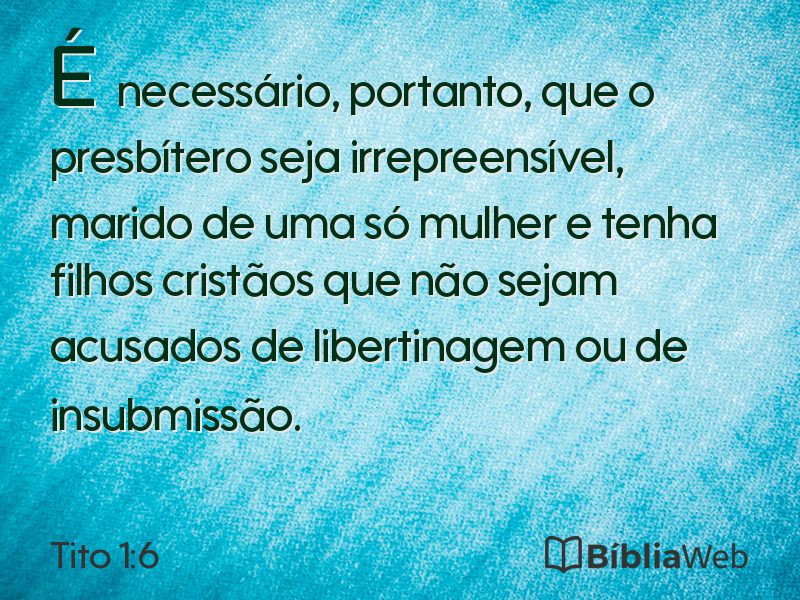 Tito 1:6 em imagem para compartilhar