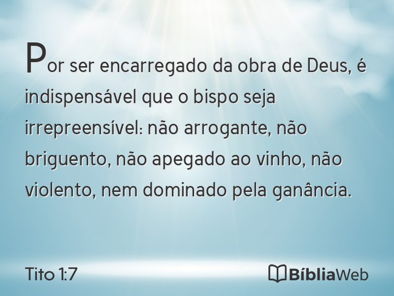 Tito 1:7 em imagem para compartilhar