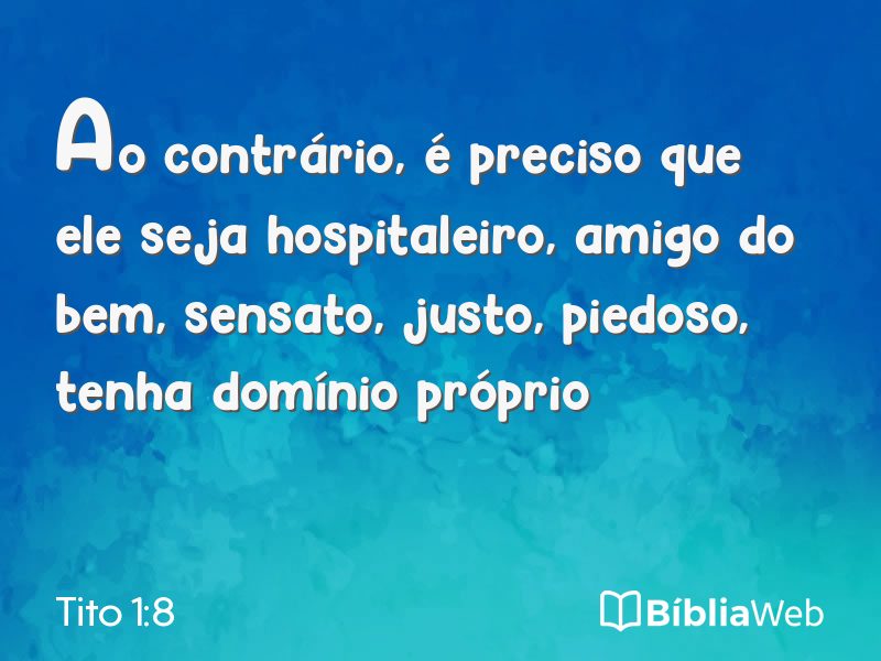 Tito 1:8 em imagem para compartilhar