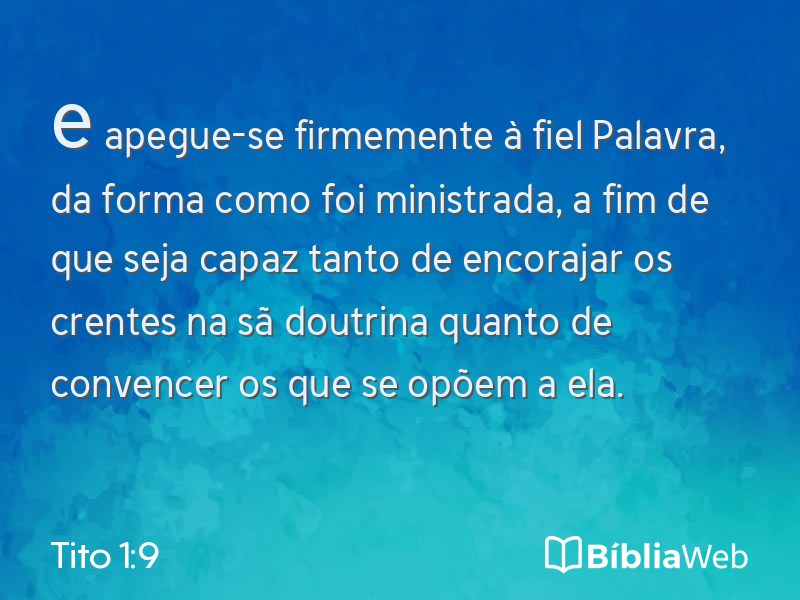 Tito 1:9 em imagem para compartilhar