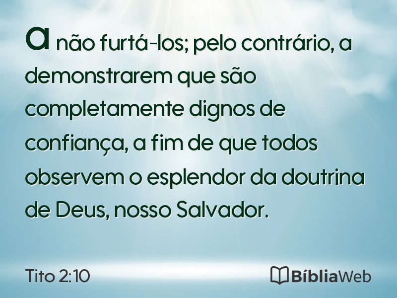 Tito 2:10 em imagem para compartilhar