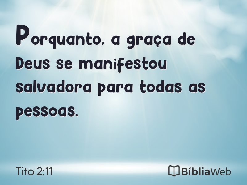 Tito 2:11 em imagem para compartilhar