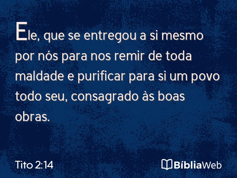 Tito 2:14 em imagem para compartilhar