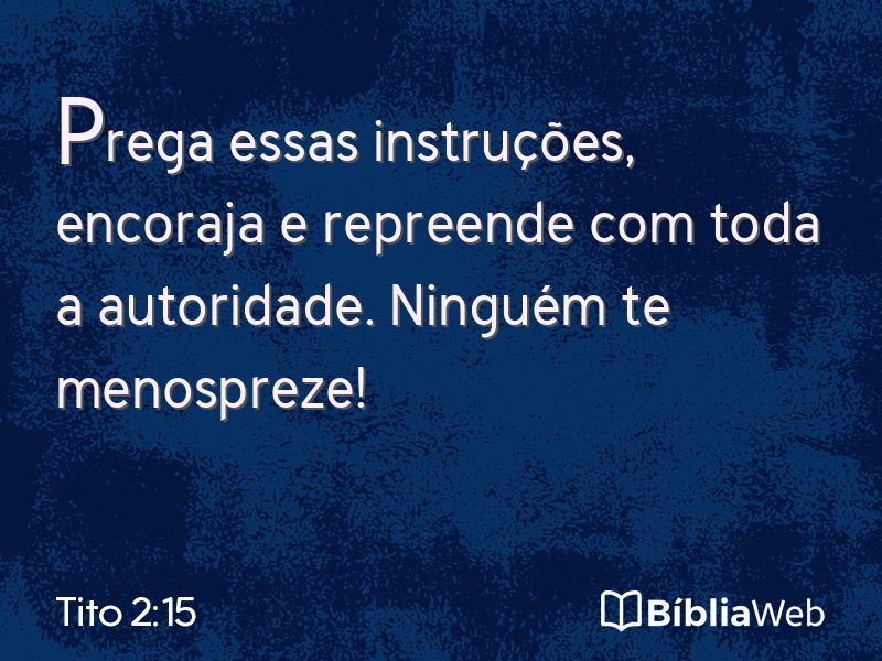 Tito 2:15 em imagem para compartilhar
