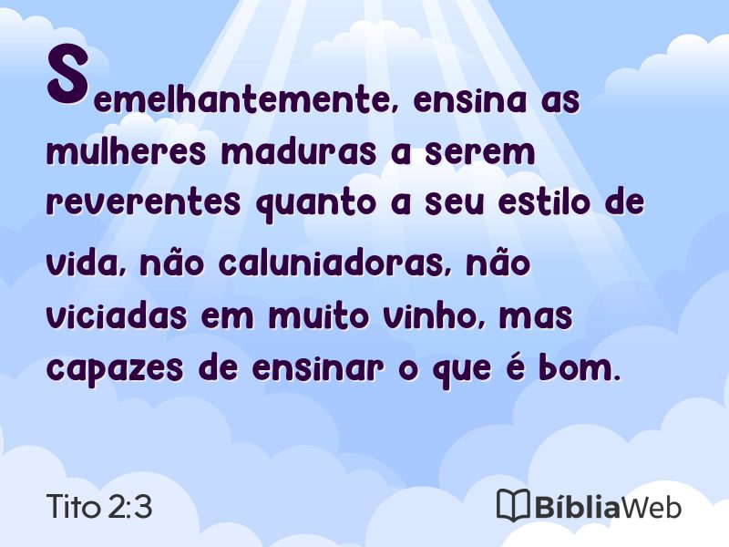 Tito 2:3 em imagem para compartilhar