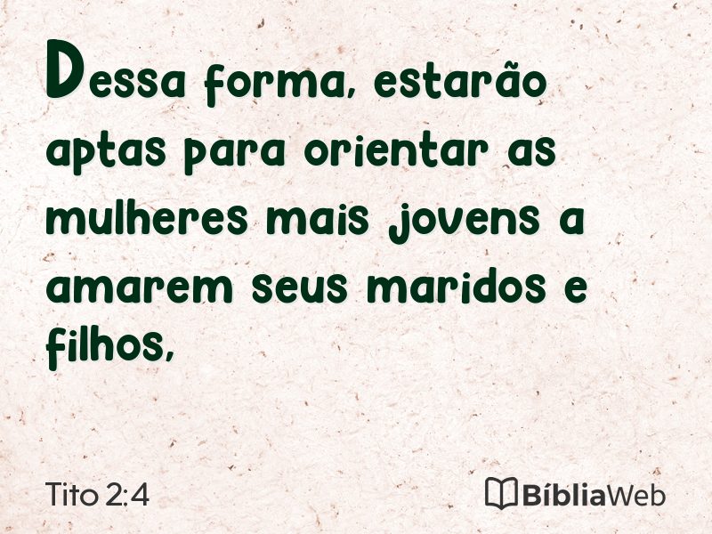 Tito 2:4 em imagem para compartilhar