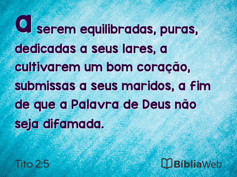 Tito 2:5 em imagem para compartilhar