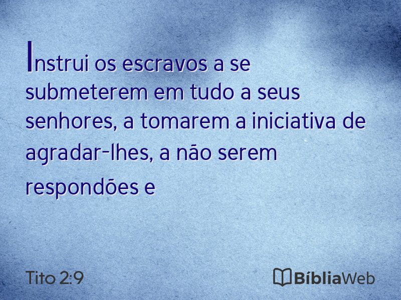 Tito 2:9 em imagem para compartilhar