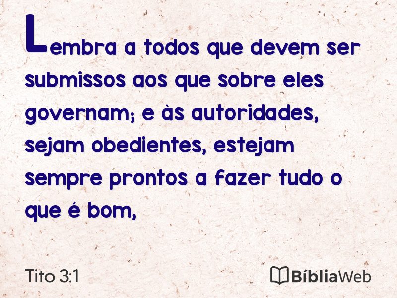 Tito 3:1 em imagem para compartilhar