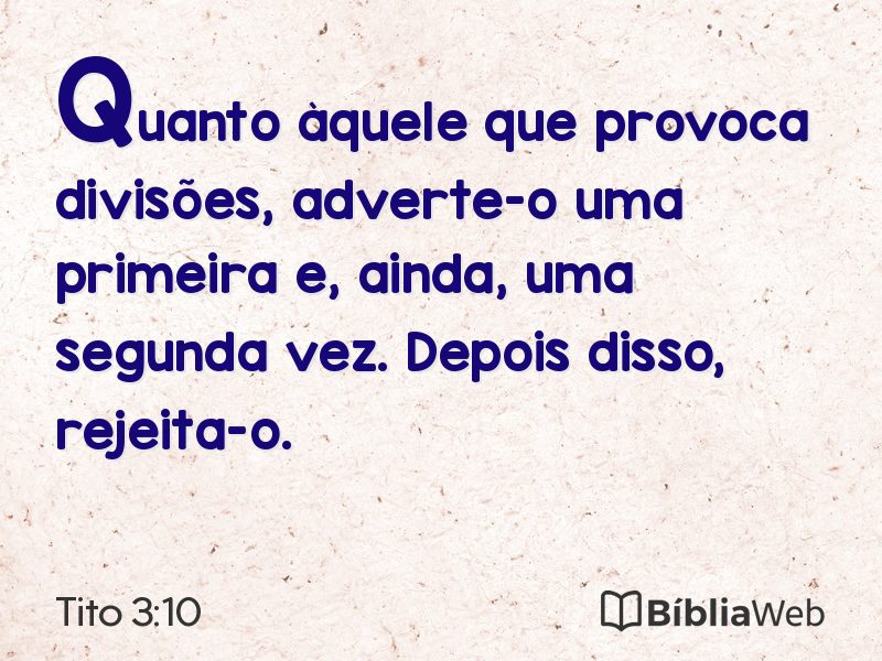 Tito 3:10 em imagem para compartilhar