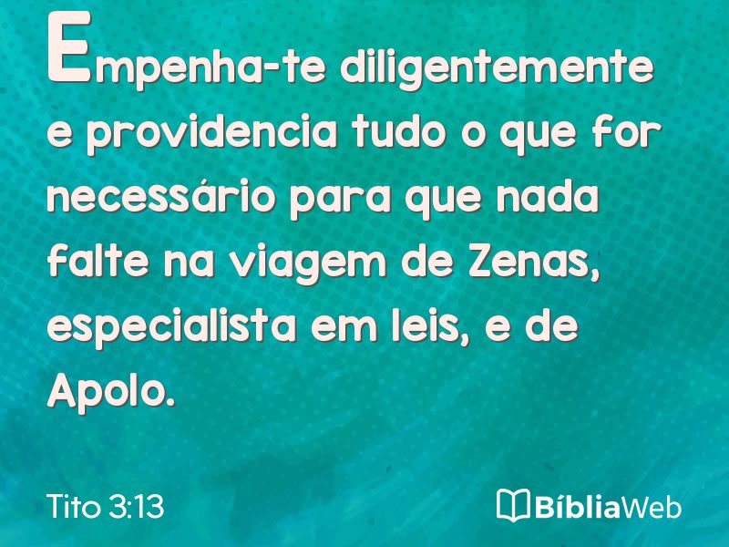 Tito 3:13 em imagem para compartilhar