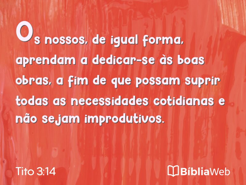 Tito 3:14 em imagem para compartilhar