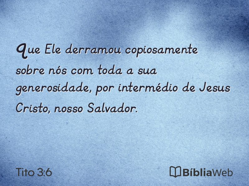 Tito 3:6 em imagem para compartilhar