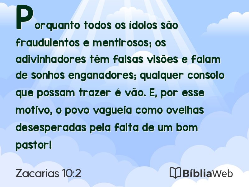 Zacarias 10:2 em imagem para compartilhar