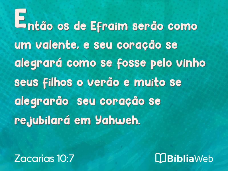 Zacarias 10:7 em imagem para compartilhar
