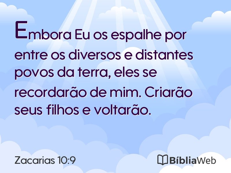 Zacarias 10:9 em imagem para compartilhar