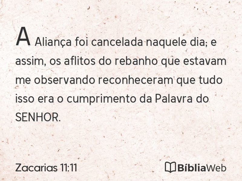 Zacarias 11:11 em imagem para compartilhar